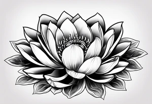One water lily and one tulip blossom tattoo idea