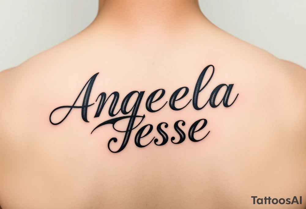 The name Angela and Jesse Combined tattoo idea