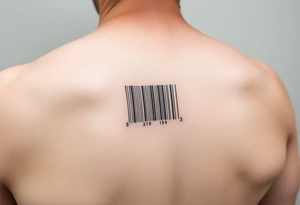"Microrealism tattoo: barcode made of tiny hammers and sickles. Looks normal from afar, reveals details up close. 1cm height, forearm length." tattoo idea