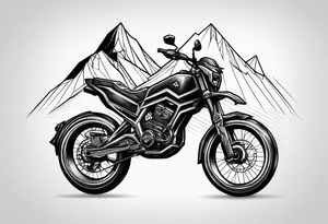 mountain, bike, bull tattoo idea