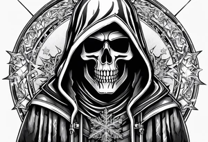 Grim reaper with snow flake tattoo idea