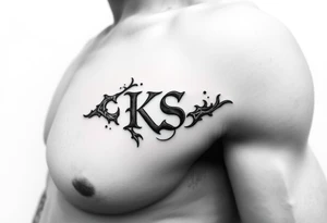Tatuaje de Hongo que encima  tenga escritas las letras "KS" tattoo idea