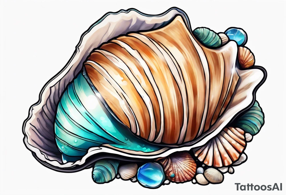 beachy seashell tattoo idea