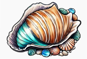 beachy seashell tattoo idea