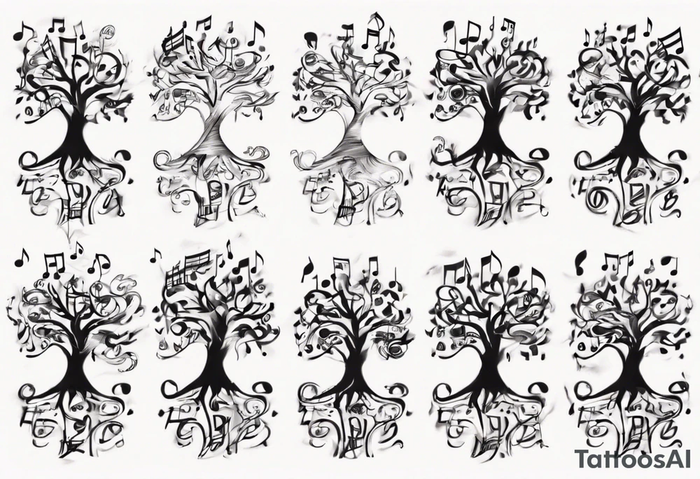 music speaker note tree stave notes tattoo idea