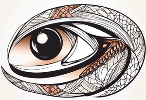 Side view of a Snake eye with copper iris tattoo idea