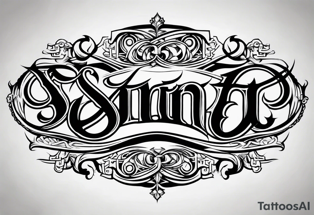 Saint reverse sinner ambigram tattoo design tattoo idea