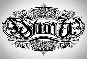 Saint reverse sinner ambigram tattoo design tattoo idea