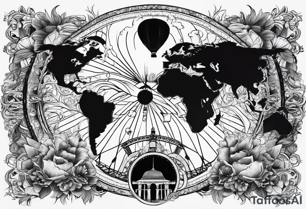 Something that describes a love for travel simple tattoo idea