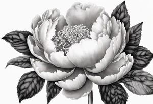 Botanical illustration peony tattoo idea