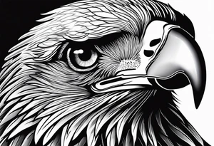 black and white eagle with blue eyes tattoo idea