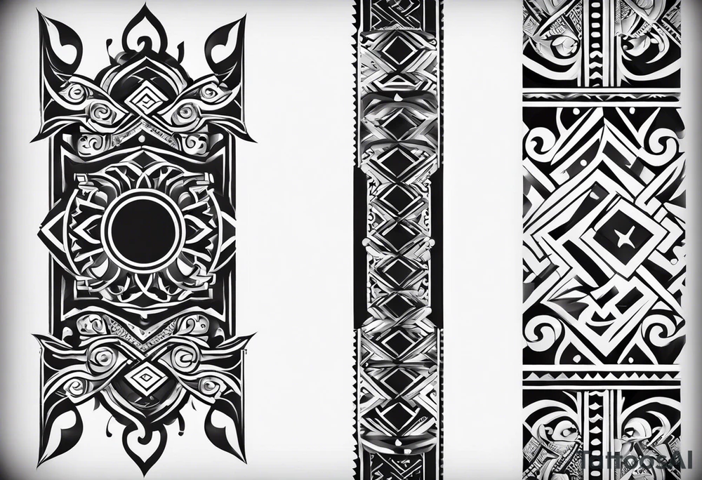 /Users/kevinvargaslopez/Desktop/DALL·E 2024-11-29 02.09.00 - A black-and-white, asymmetrical Filipino tribal tattoo design centered along the spine, incorporating a wide variety of traditional Filipino symbols. .webp tattoo idea