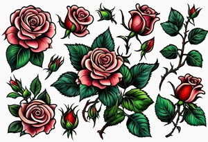 traditional rose tattoo idea