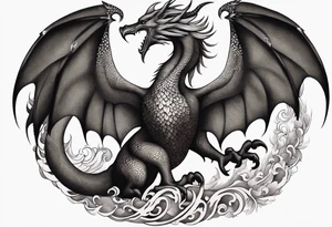 phoenix fighting a medieval
 dragon tattoo idea