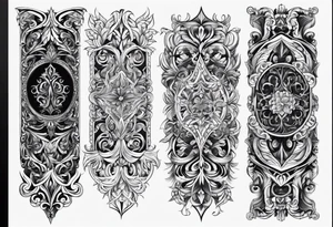 Filigree men’s leg tattoo tattoo idea