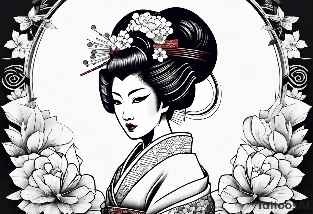 Geisha old school tattoo idea