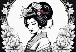 Geisha old school tattoo idea
