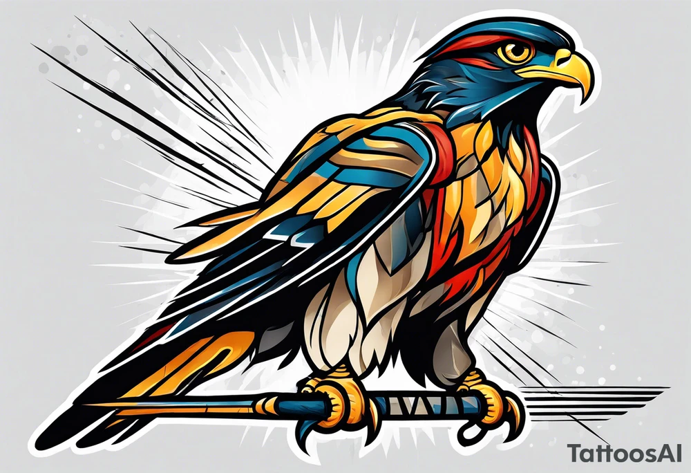 Star hawk tattoo idea