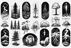 lightning storm over forest tattoo idea