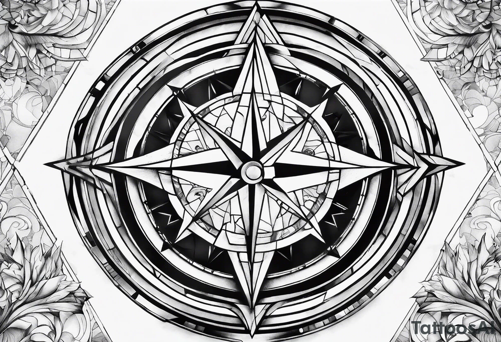 Compass glass broken tattoo idea