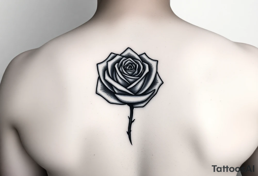 I have a small crescent moon tattoo. I want to cover it up with a rose tattoo. So I would like a rose tattoo with a crescent moon incorporated into it. I want the petal to be the moon shaped. The third one is the best, but can you clean it up? tattoo idea