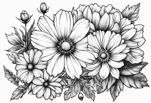 cosmos flowers tattoo idea