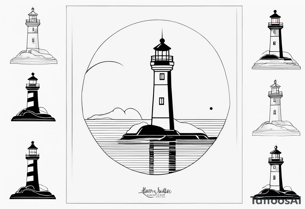 lighthouse in few lines tattoo idea