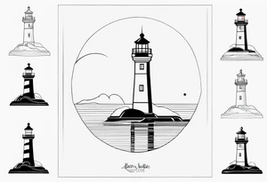 lighthouse in few lines tattoo idea