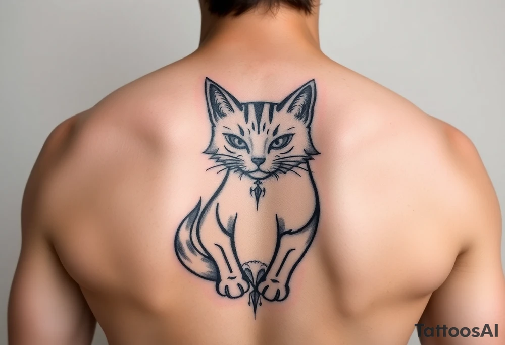 Neko symbolises love, courage, free spirit and prosperity tattoo idea