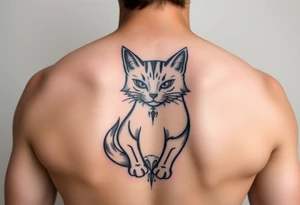 Neko symbolises love, courage, free spirit and prosperity tattoo idea