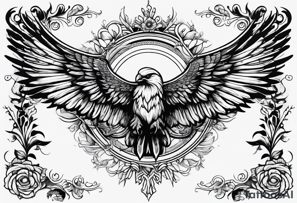 hand print and wings tattoo idea