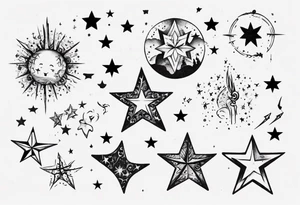 Tattoo about wishing and wishes coming true and stars and dreaming tattoo idea