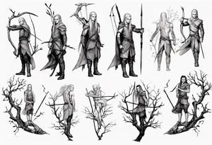 Legolas standing on a branch tattoo idea