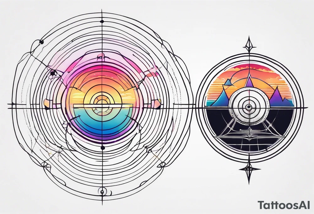 electromagnetic, diffraction phenomena, physics tattoo idea