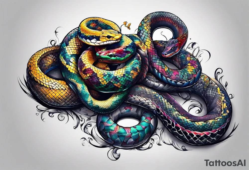 Snakes as chains tattoo idea
