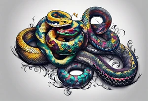 Snakes as chains tattoo idea