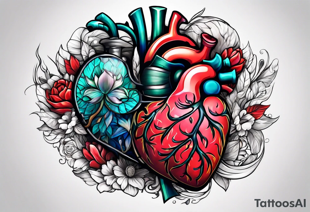 Heart and brain balance tattoo idea