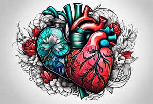 Heart and brain balance tattoo idea
