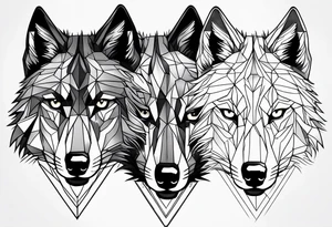 Male young Wolf face look realistic tattoo idea