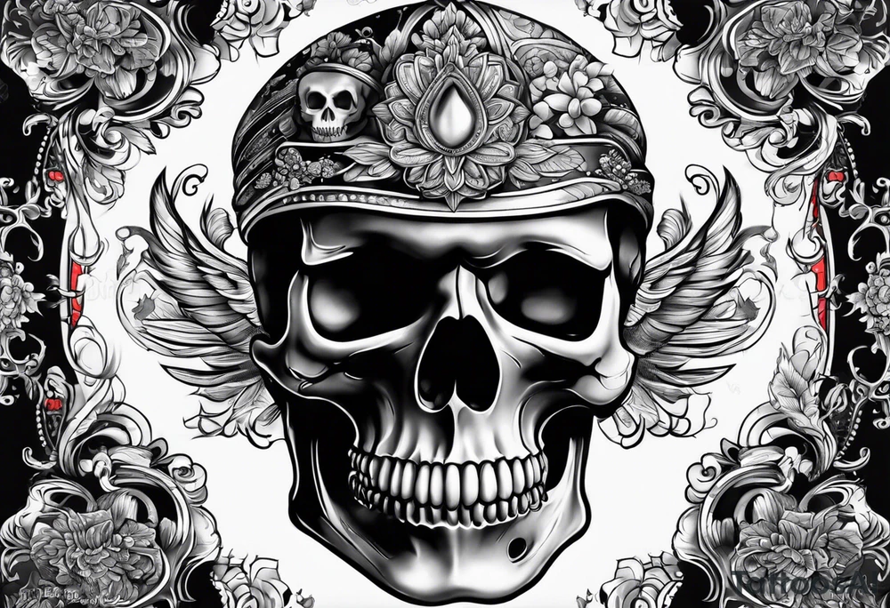 Realistic skull tattoo idea
