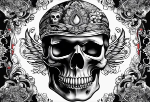 Realistic skull tattoo idea
