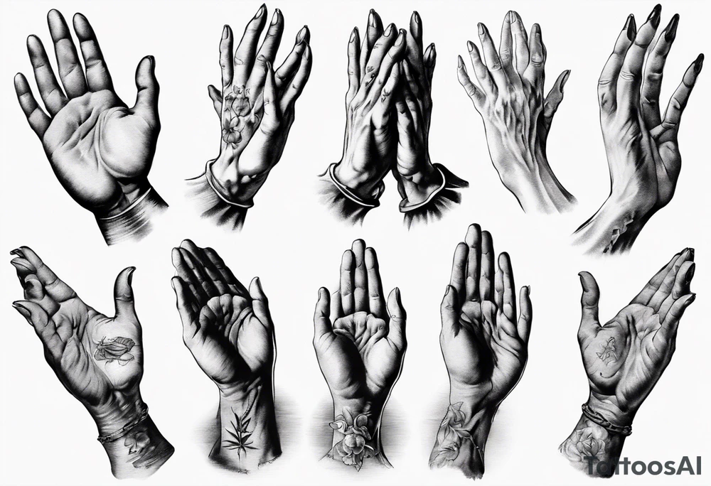 Praying hands tattoo idea