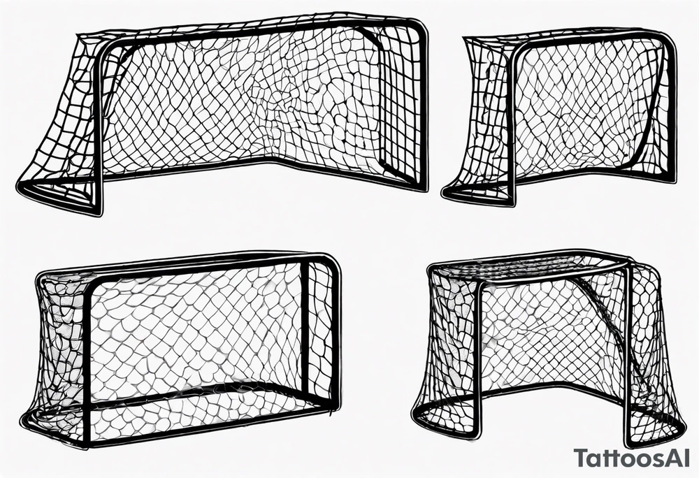 Hockey net incorporating my children’s names and numbers into jerseys hanging from the net. Alec 15, Aiden 18, Atlee 21 tattoo idea
