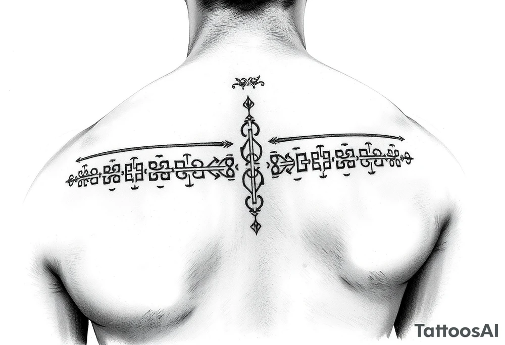 Nordic runes design left arm tattoo idea