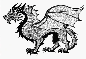 Standing Welsh dragon tattoo idea