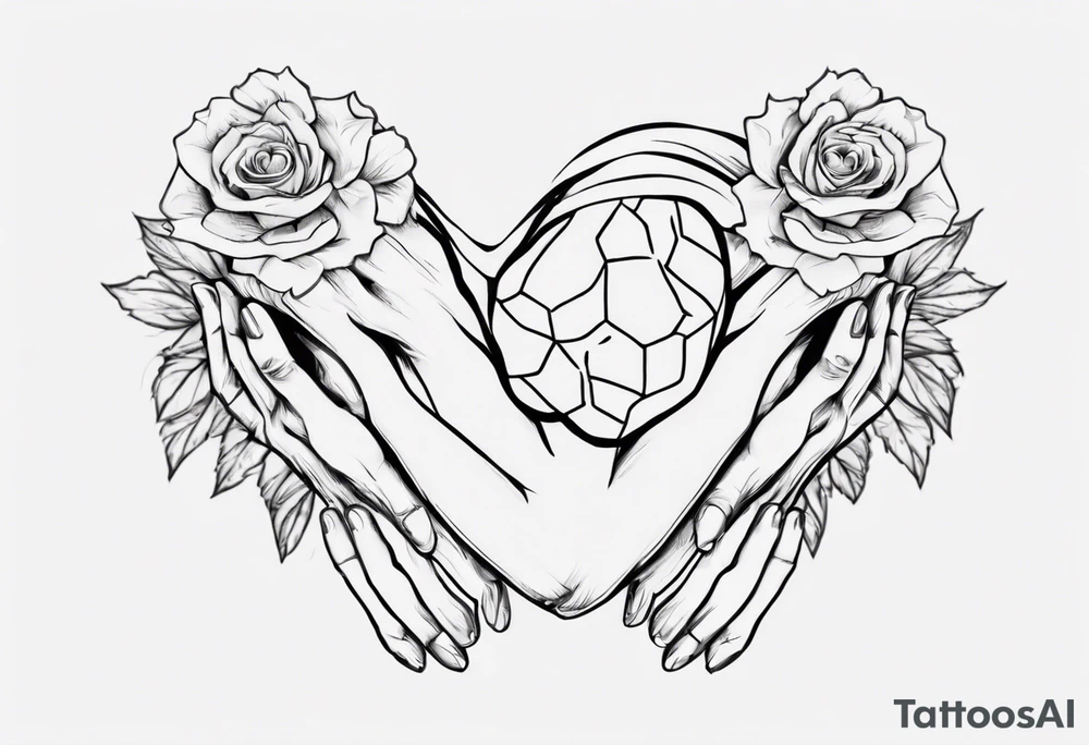 Really simple, only a few lines 
and clean tattoo of . two hands holding in love tattoo idea