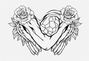 Really simple, only a few lines 
and clean tattoo of . two hands holding in love tattoo idea