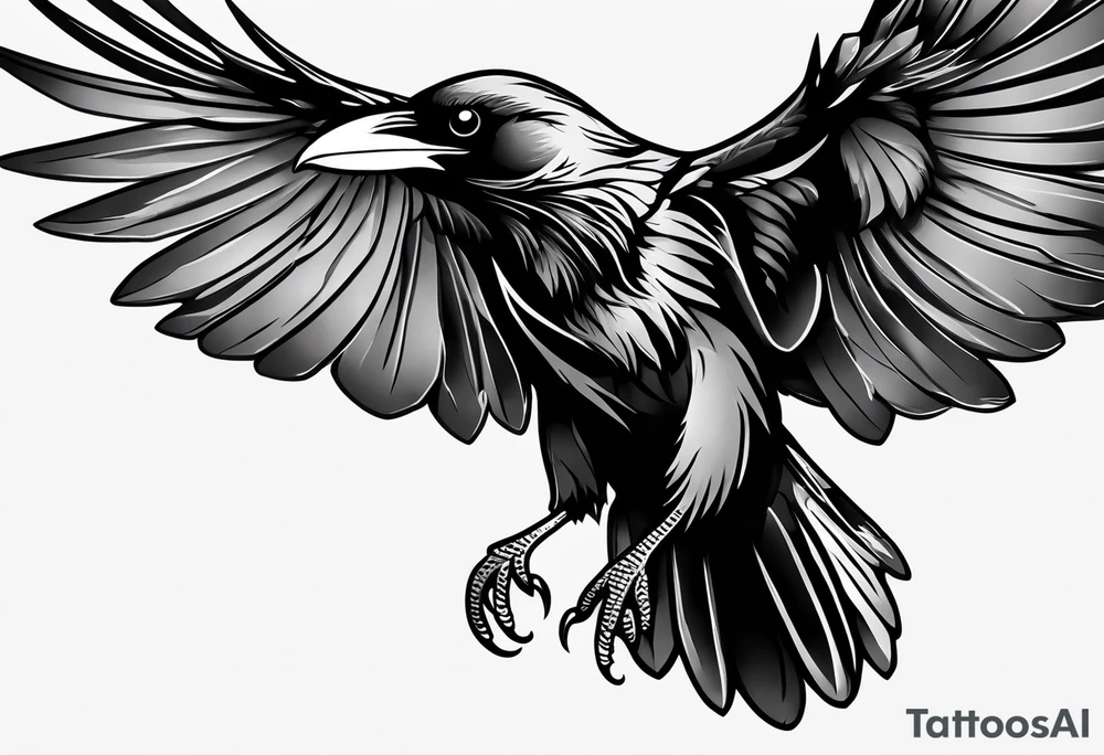 ravens in flight tattoo idea