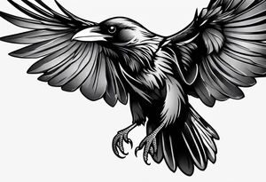 ravens in flight tattoo idea