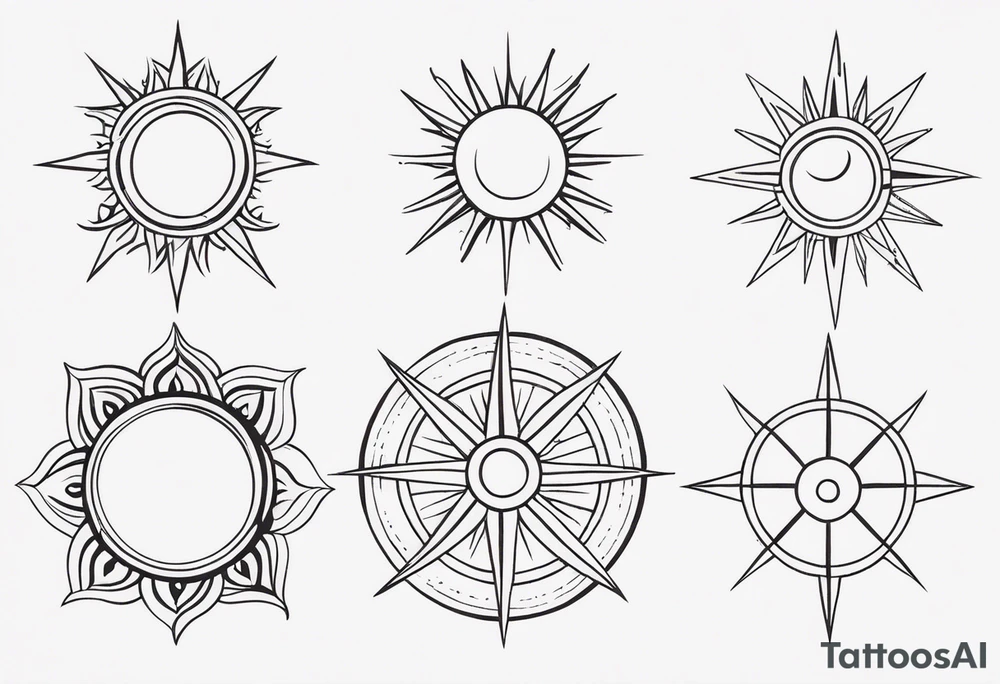 A very simple sun tattoo idea